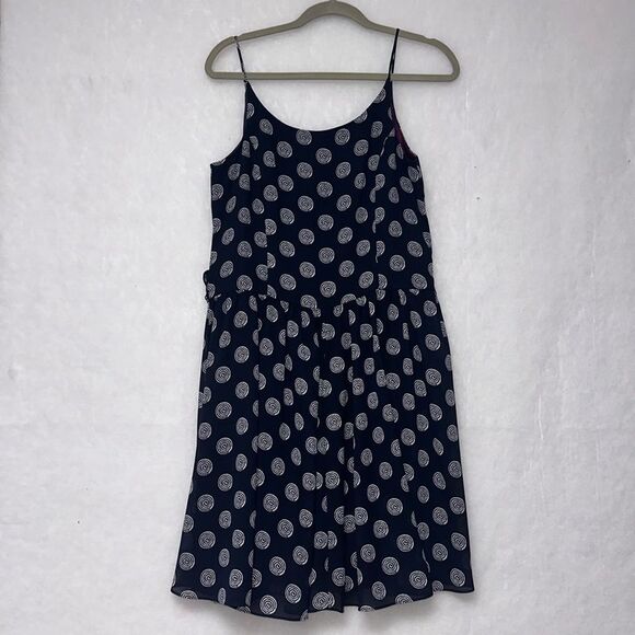 Women Retro Style Shift Dress Polka Dots Spaghetti Strap Pouf Mini Dress Sz 10 - Picture 1 of 9
